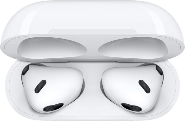 Apple AirPods (3rd Generation) Wireless Ear Buds, Bluetooth Headphones, Personalized Spatial Audio, Sweat and Water Resistant, Lightning Charging Case Included, Up to 30 Hours of Battery Life - Image 4